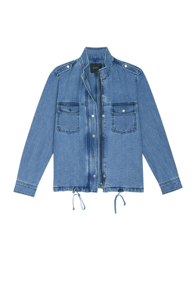 ジャケット RONRON NON COLLAR POCKET DENIM JACKET LIGHT BLUE RR24CJK3576 Dninmim Men's Casual Cotton Denim Jacket Classic Slim Fit